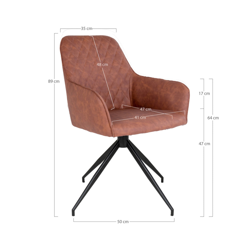 Harbo Dining Chair with swivel — Brown
