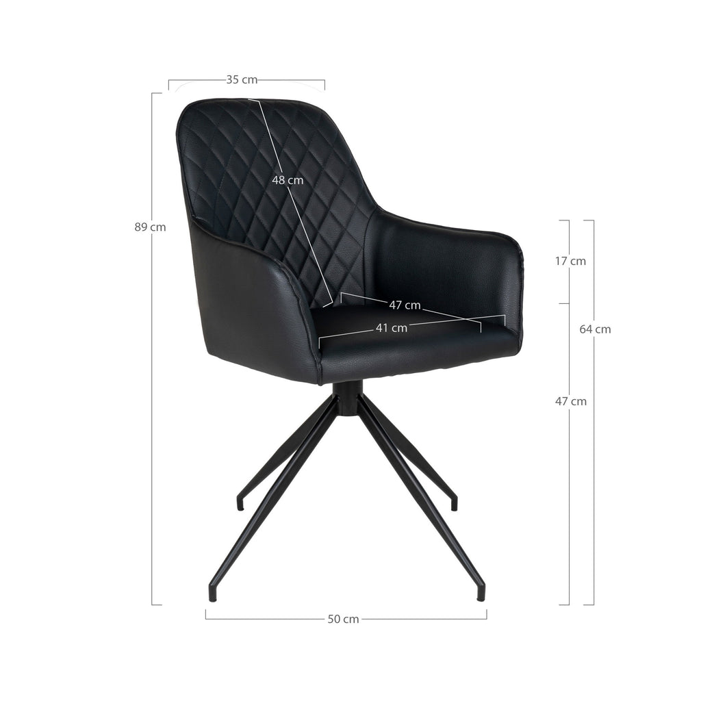 Harbo Dining Chair with swivel — Black