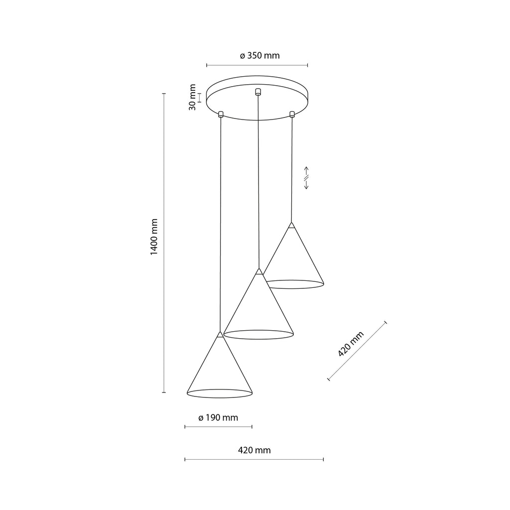 CONO Ring Pendant Chandelier – Modern 3xE27