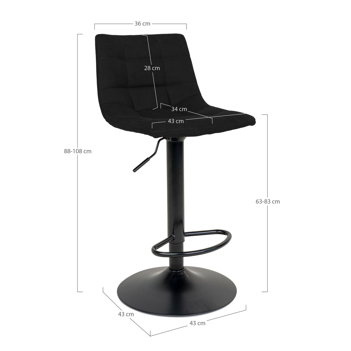 Middelfart Bar Chair — Black