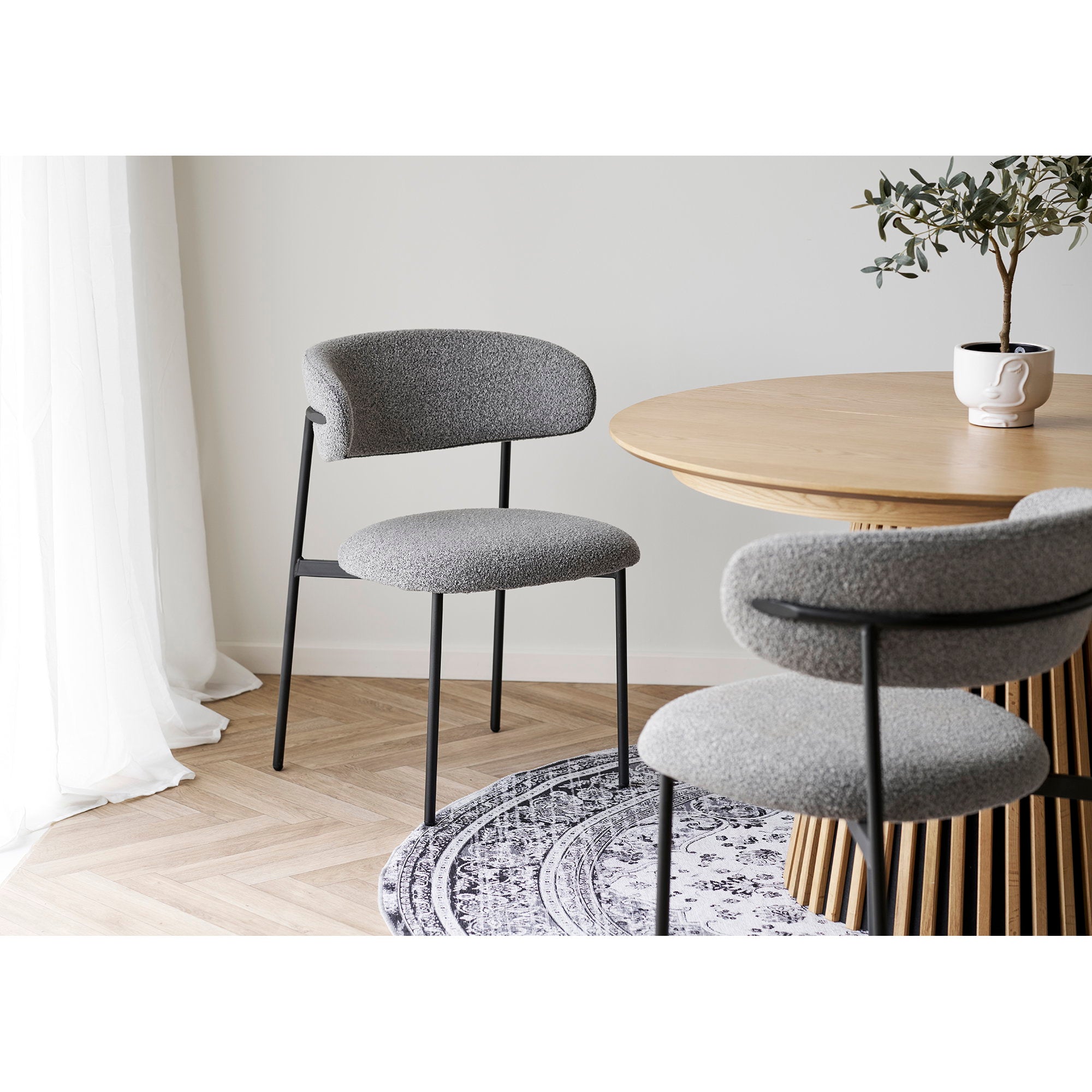 Mira Dining Chair — Light Grey