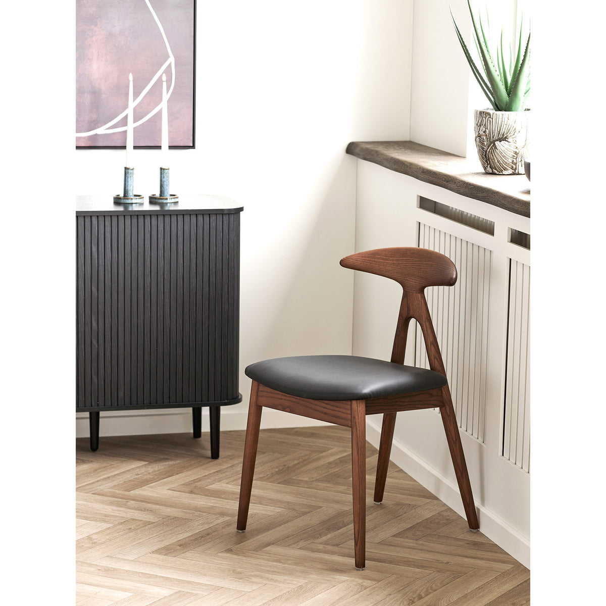 Lanuza Dining Chair — Dark brown / Black