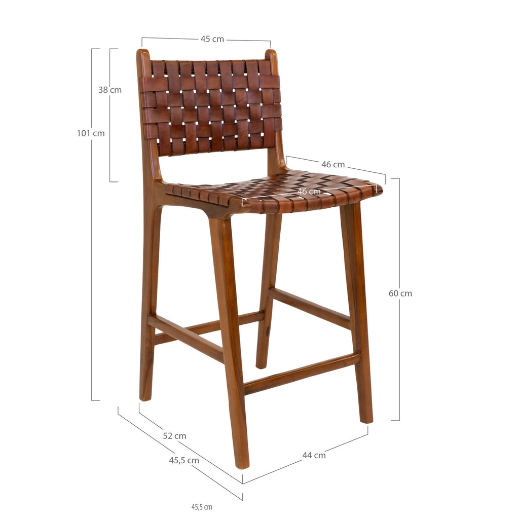 Perugia Counter Chair — Brown