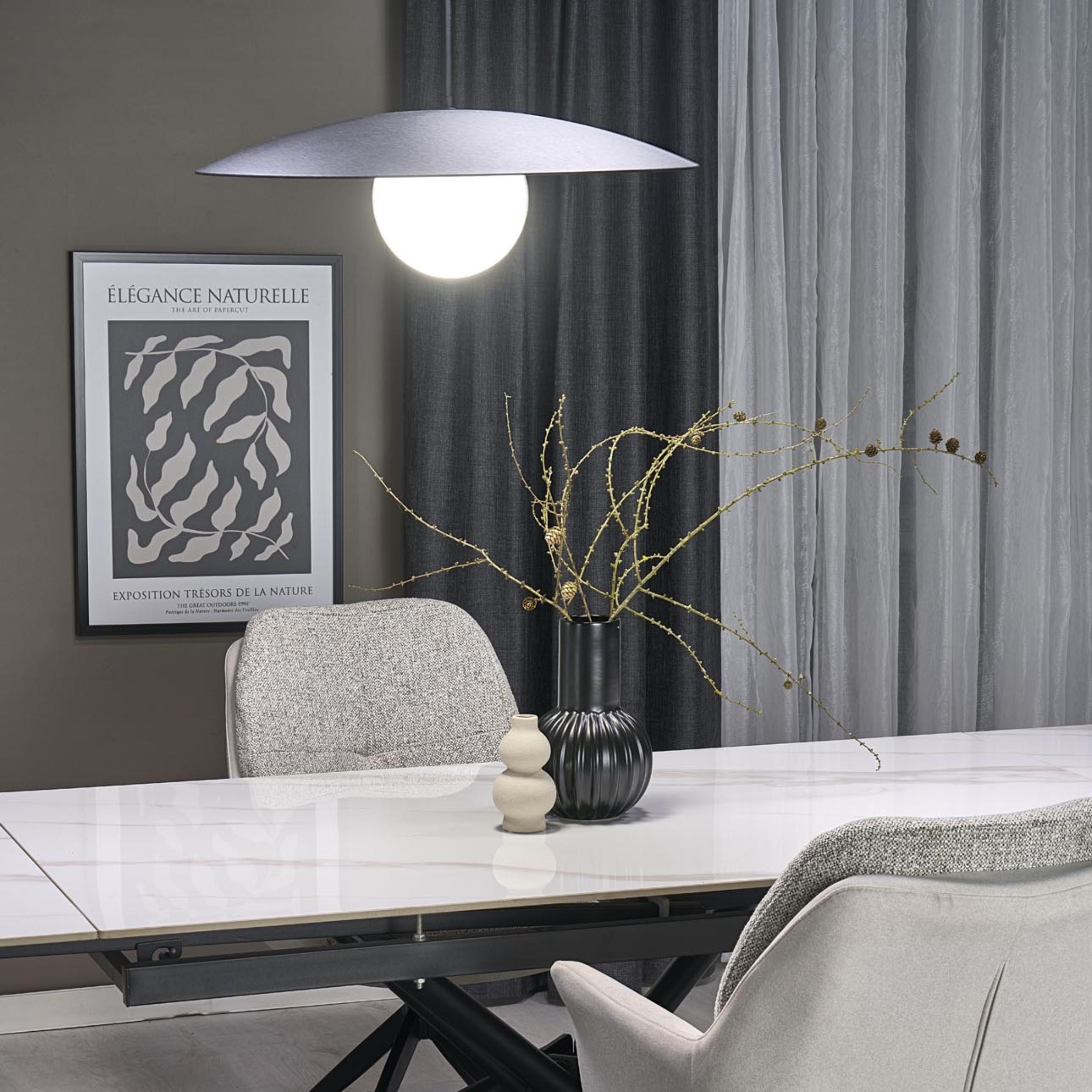 SLATE Pendant Light – Loft Glass Shade 1xE27