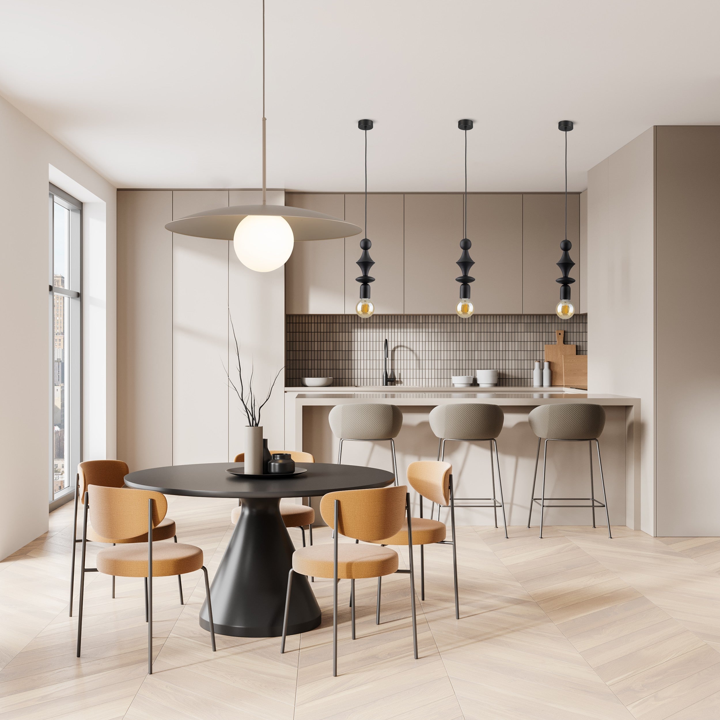 SLATE Pendant Light – Loft Glass Shade 1xE27