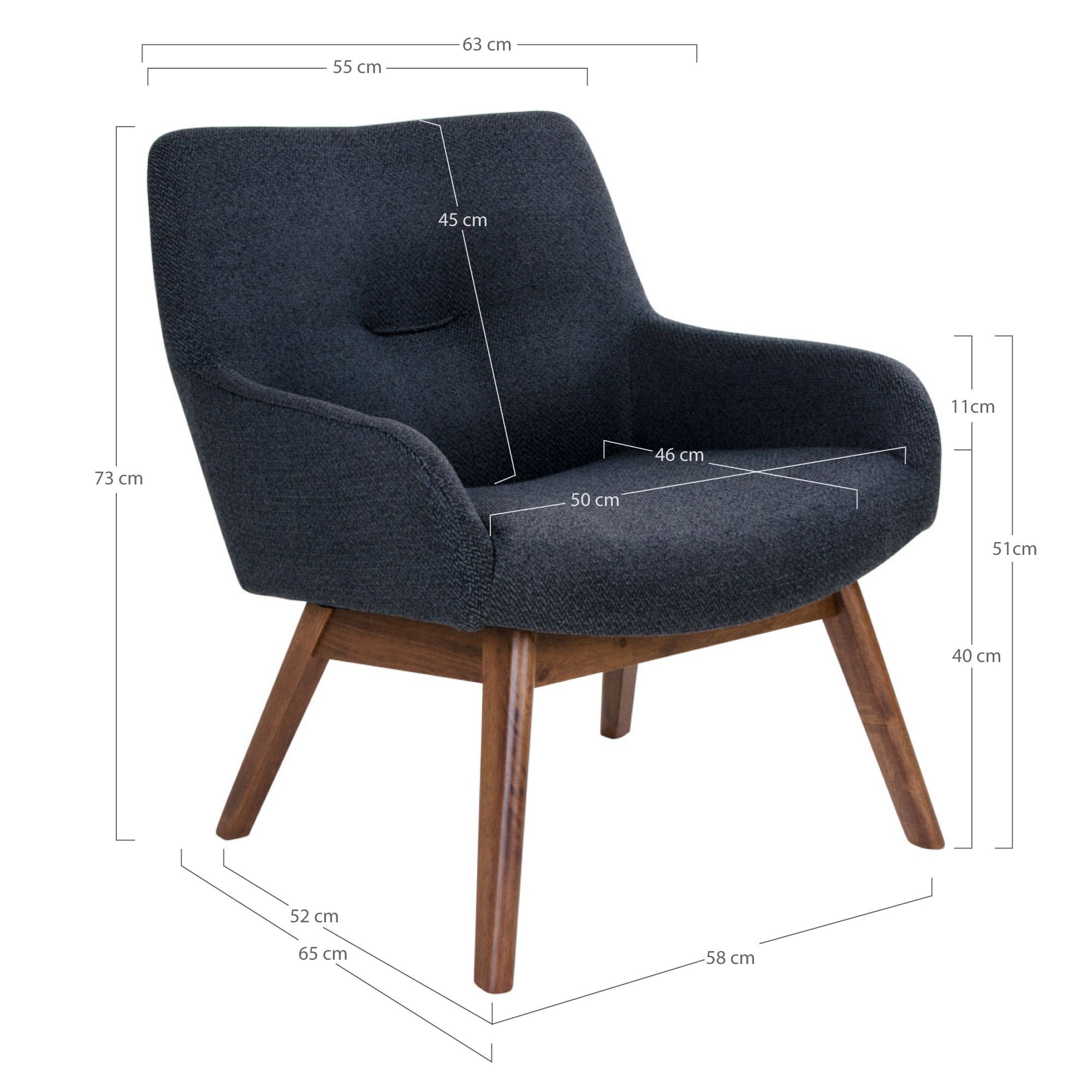 London Lounge chair — Dark Blue