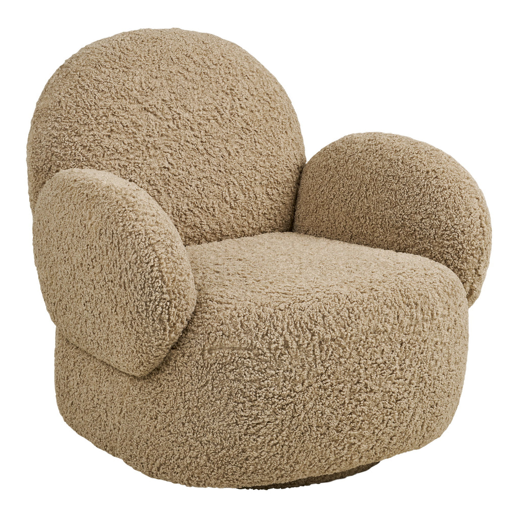 Messina Lounge Chair with swivel function — Light Brown