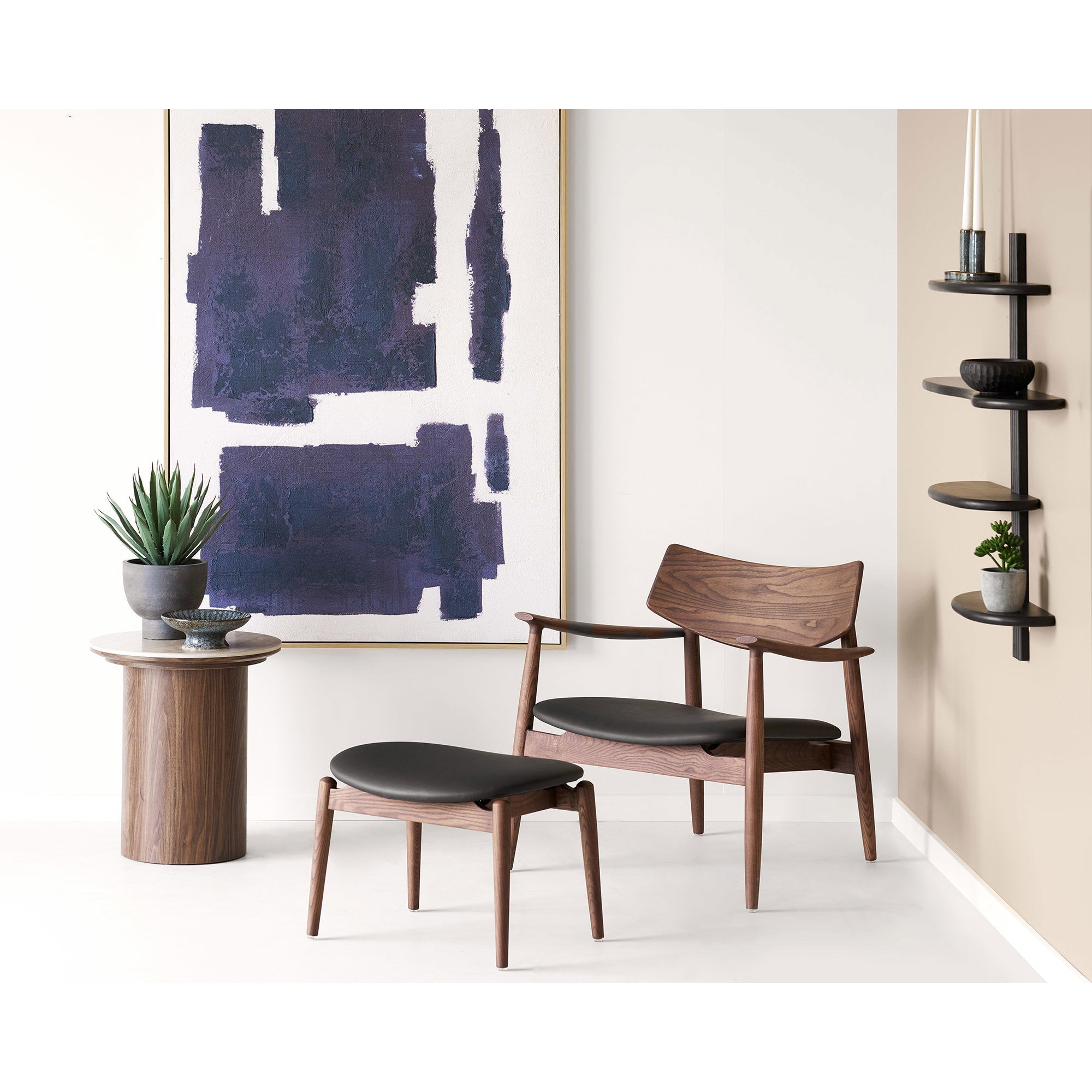 Olvera Lounge Chair — Dark brown / Black
