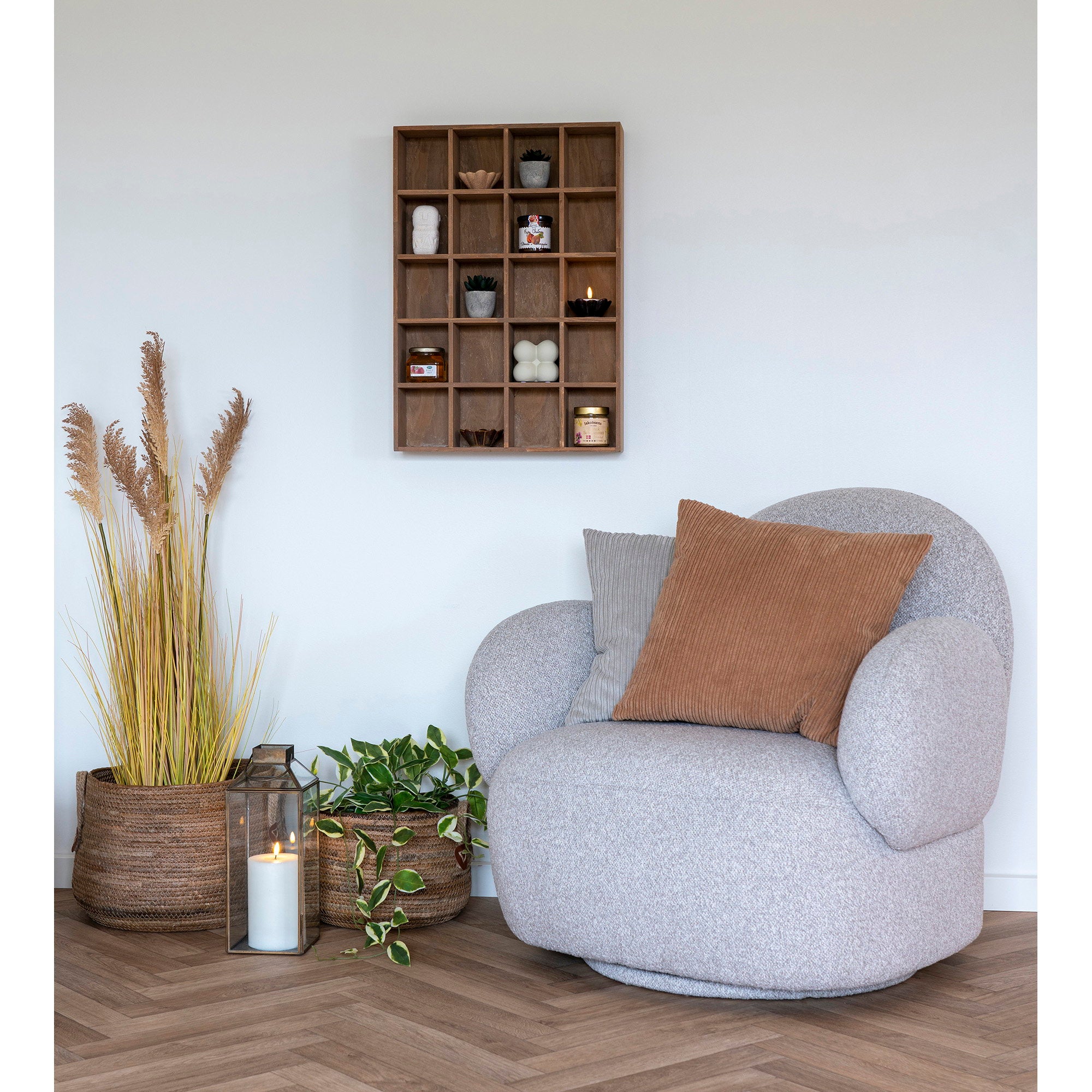 Messina Lounge Chair with swivel function — Light Grey