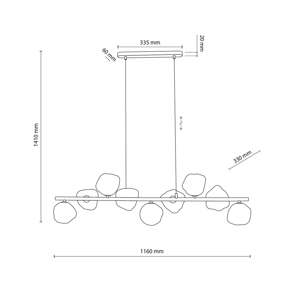 LAVA Pendant Chandelier 9xG9 – Modern