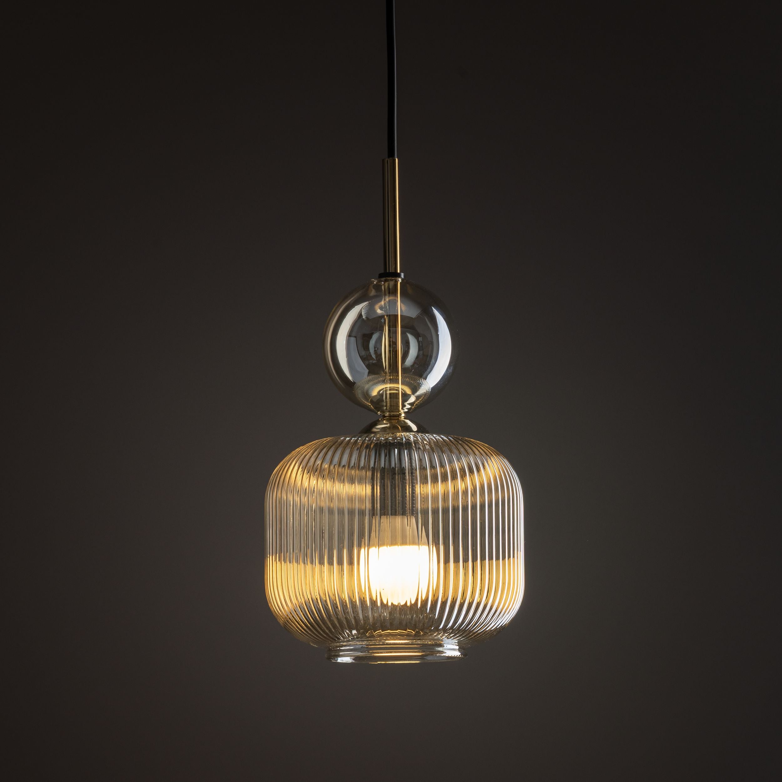SOPHIA Black Cognac Pendant Light – Glamour 1xE14