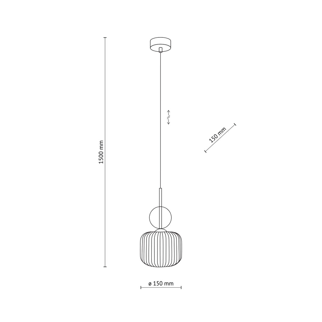 SOPHIA Black Cognac Pendant Light – Glamour 1xE14