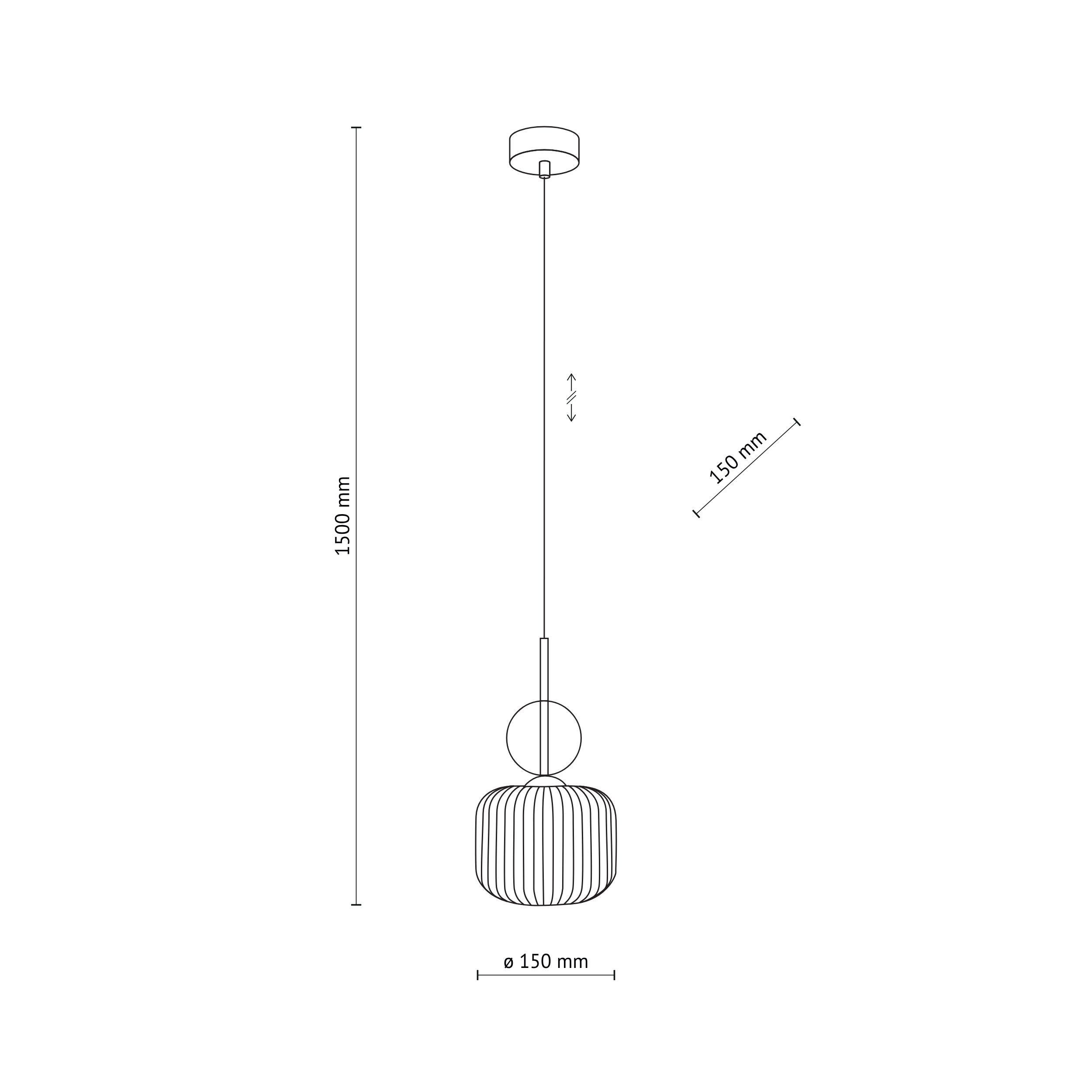 SOPHIA Black Cognac Pendant Light – Glamour 1xE14