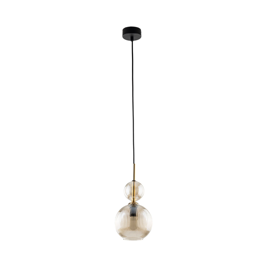 SOPHIA Amber Black Pendant Light – Glamour Clear Glass 1xE14
