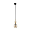 SOPHIA Amber Black Pendant Light – Glamour Clear Glass 1xE14