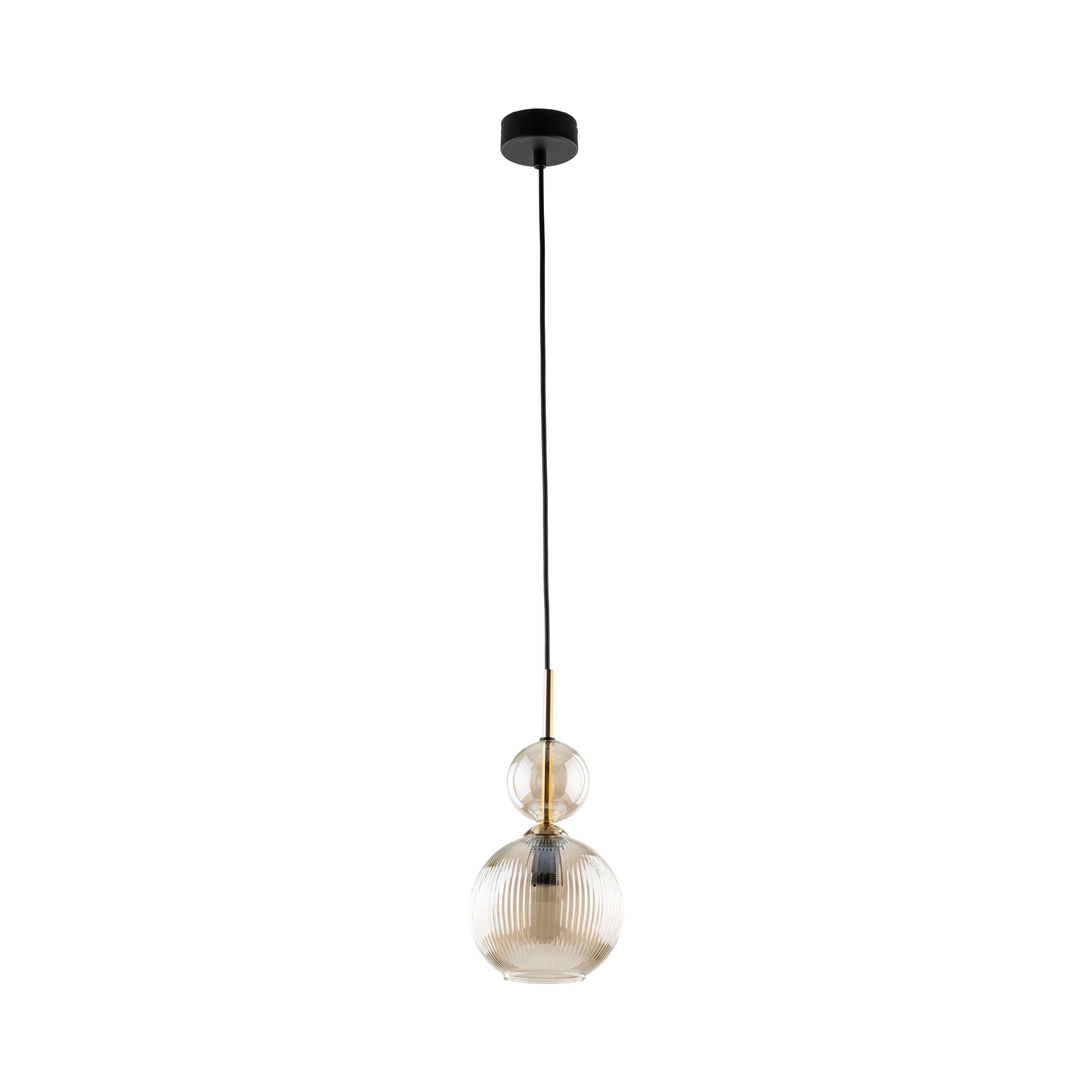 SOPHIA Amber Black Pendant Light – Glamour Clear Glass 1xE14