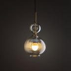 SOPHIA Amber Black Pendant Light – Glamour Clear Glass 1xE14