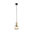 SOPHIA Amber Black Pendant Light – Glamour Clear Glass 1xE14