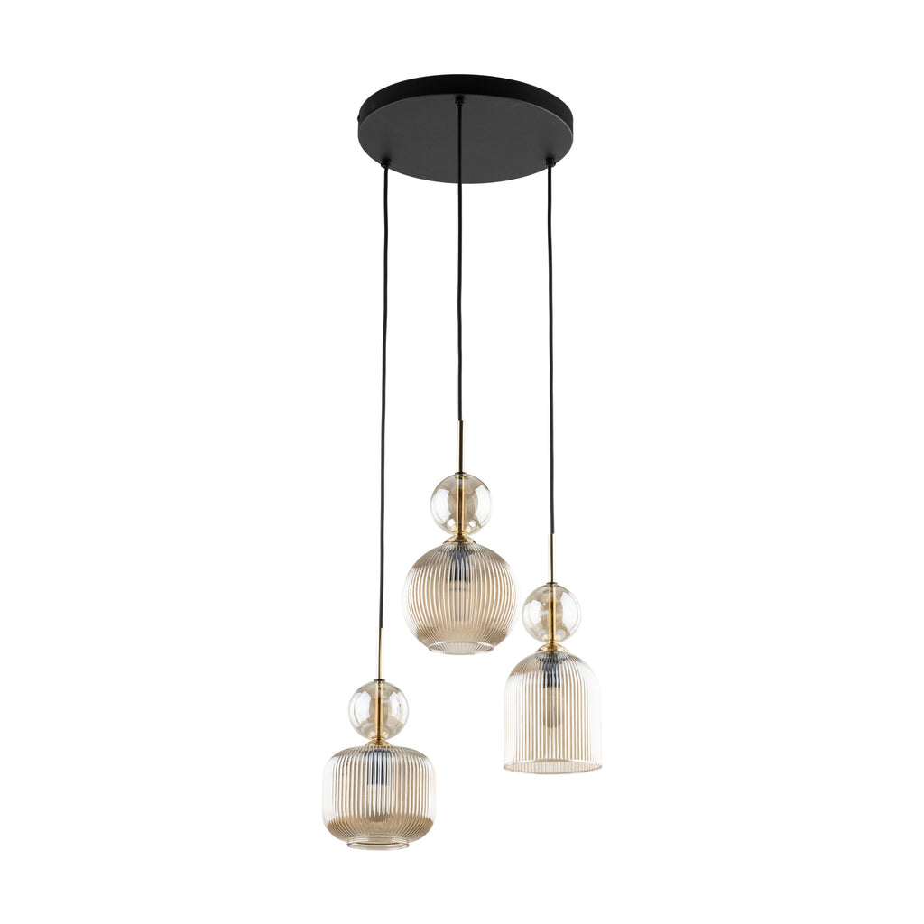 SOPHIA Black Cognac Pendant Chandelier – Glamour 3xE14