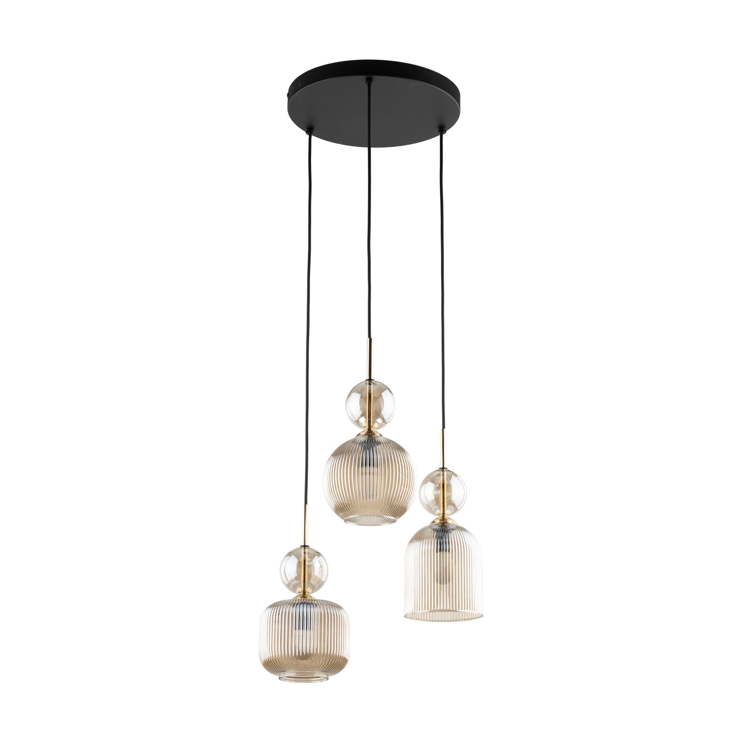 SOPHIA Black Cognac Pendant Chandelier – Glamour 3xE14