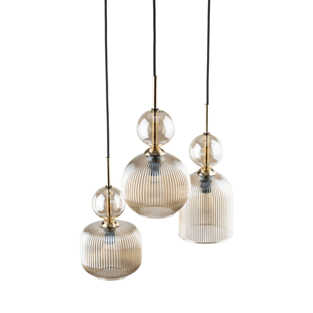 SOPHIA Black Cognac Pendant Chandelier – Glamour 3xE14