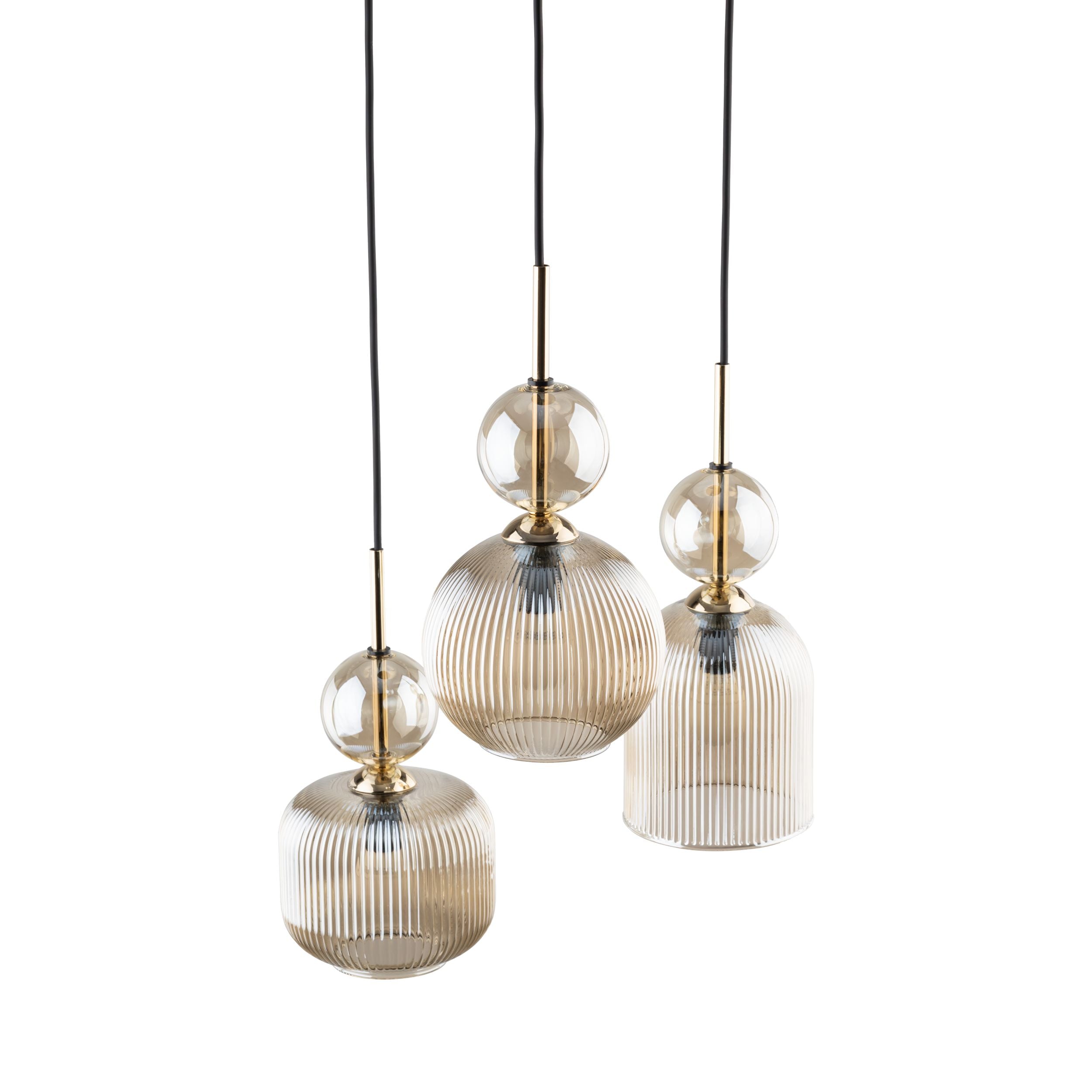 SOPHIA Black Cognac Pendant Chandelier – Glamour 3xE14