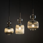 SOPHIA Black Cognac Pendant Chandelier – Glamour 3xE14 Glass