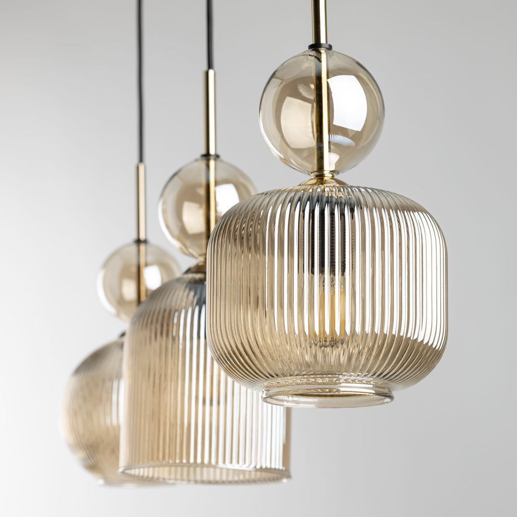 SOPHIA Black Cognac Pendant Chandelier – Glamour 3xE14 Glass