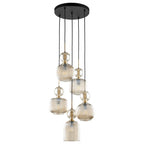 SOPHIA Black Cognac Pendant Chandelier – Glamour 5xE14