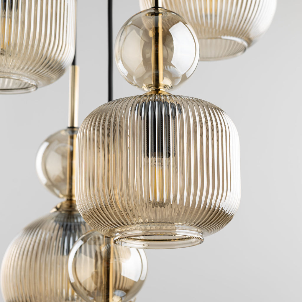 SOPHIA Black Cognac Pendant Chandelier – Glamour 5xE14
