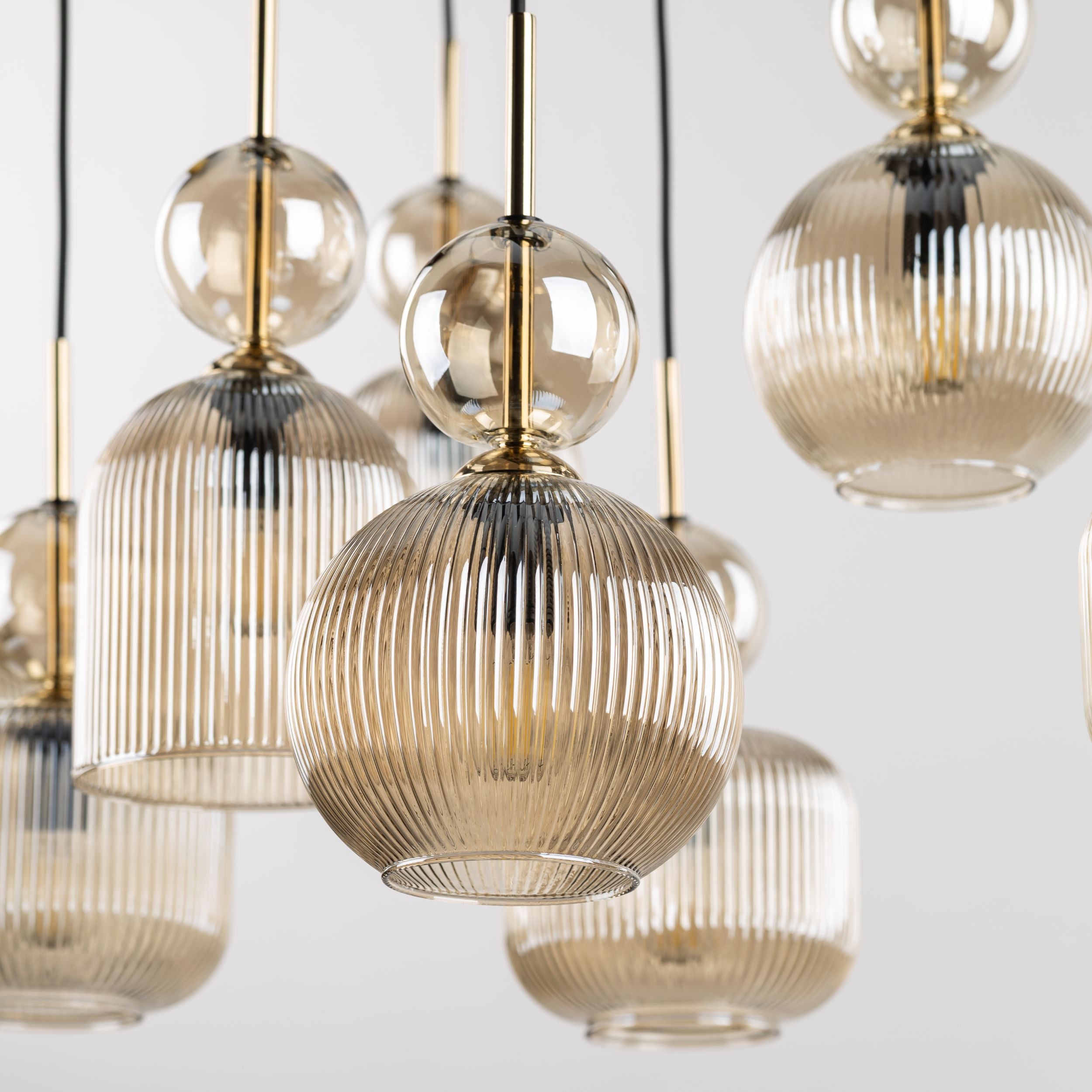 SOPHIA Black Cognac Pendant Chandelier – Glamour 5xE14