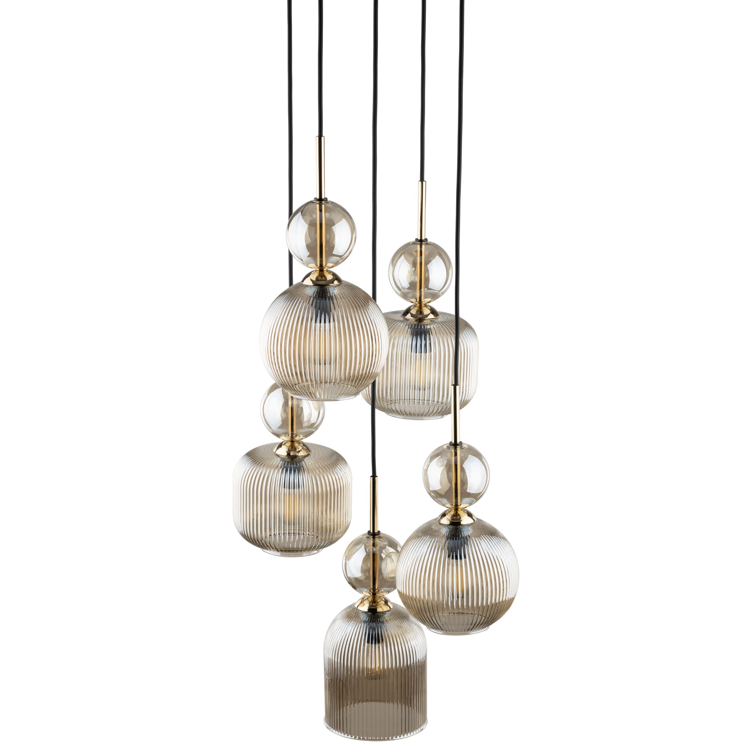 SOPHIA Black Cognac Pendant Chandelier – Glamour 5xE14