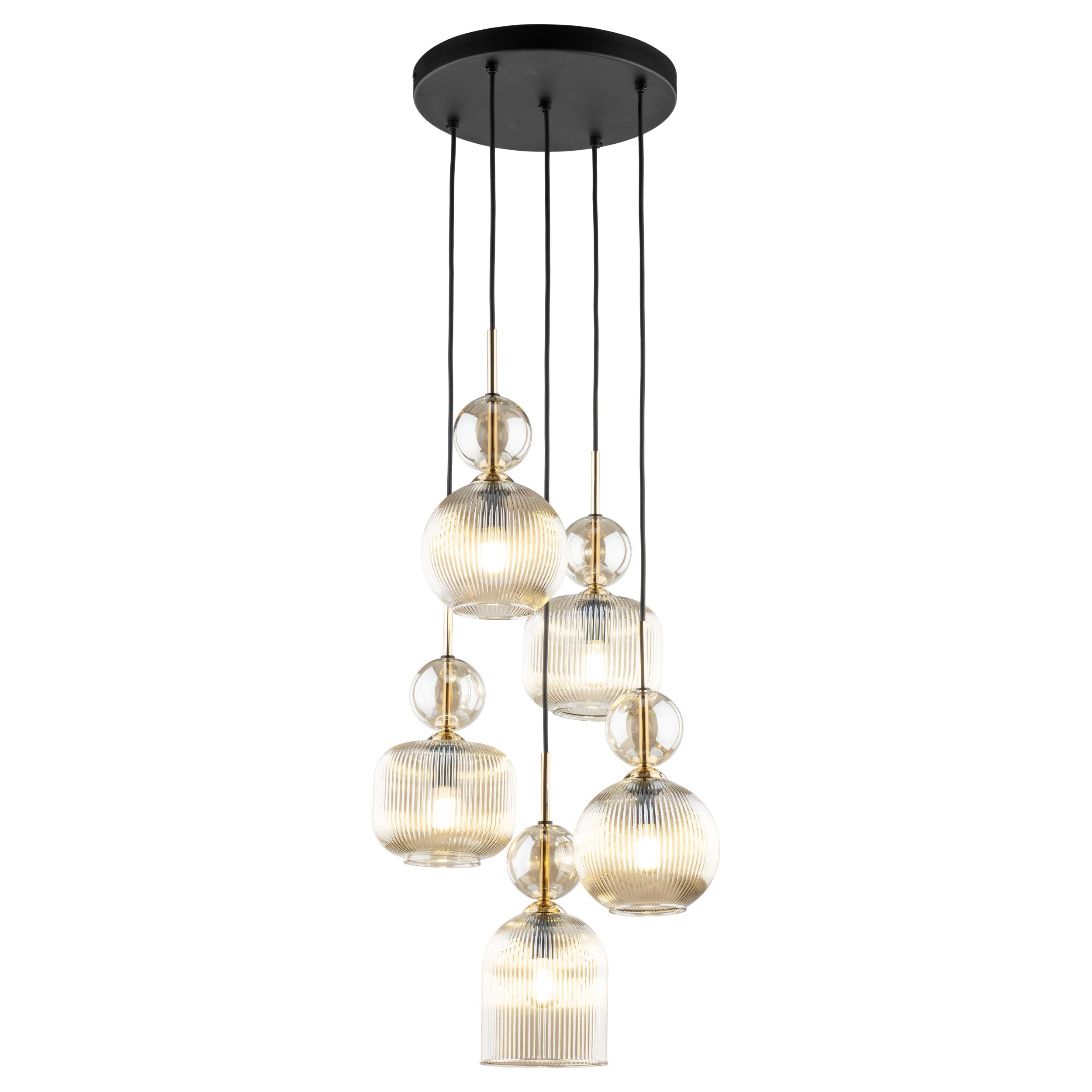 SOPHIA Black Cognac Pendant Chandelier – Glamour 5xE14