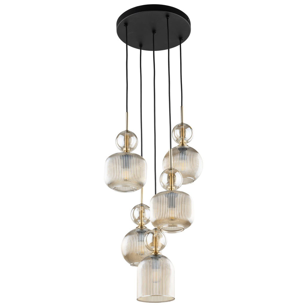 SOPHIA Black Cognac Pendant Chandelier – Glamour 5xE14