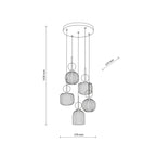 SOPHIA Black Cognac Pendant Chandelier – Glamour 5xE14