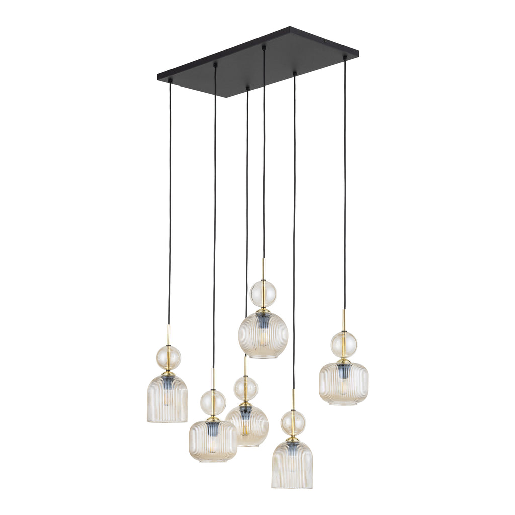 SOPHIA Black Gold Industrial Chandelier – Modern 6xE14