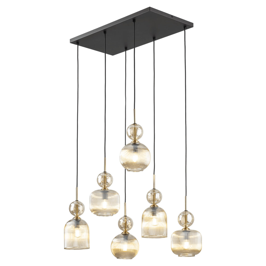 SOPHIA Black Gold Industrial Chandelier – Modern 6xE14