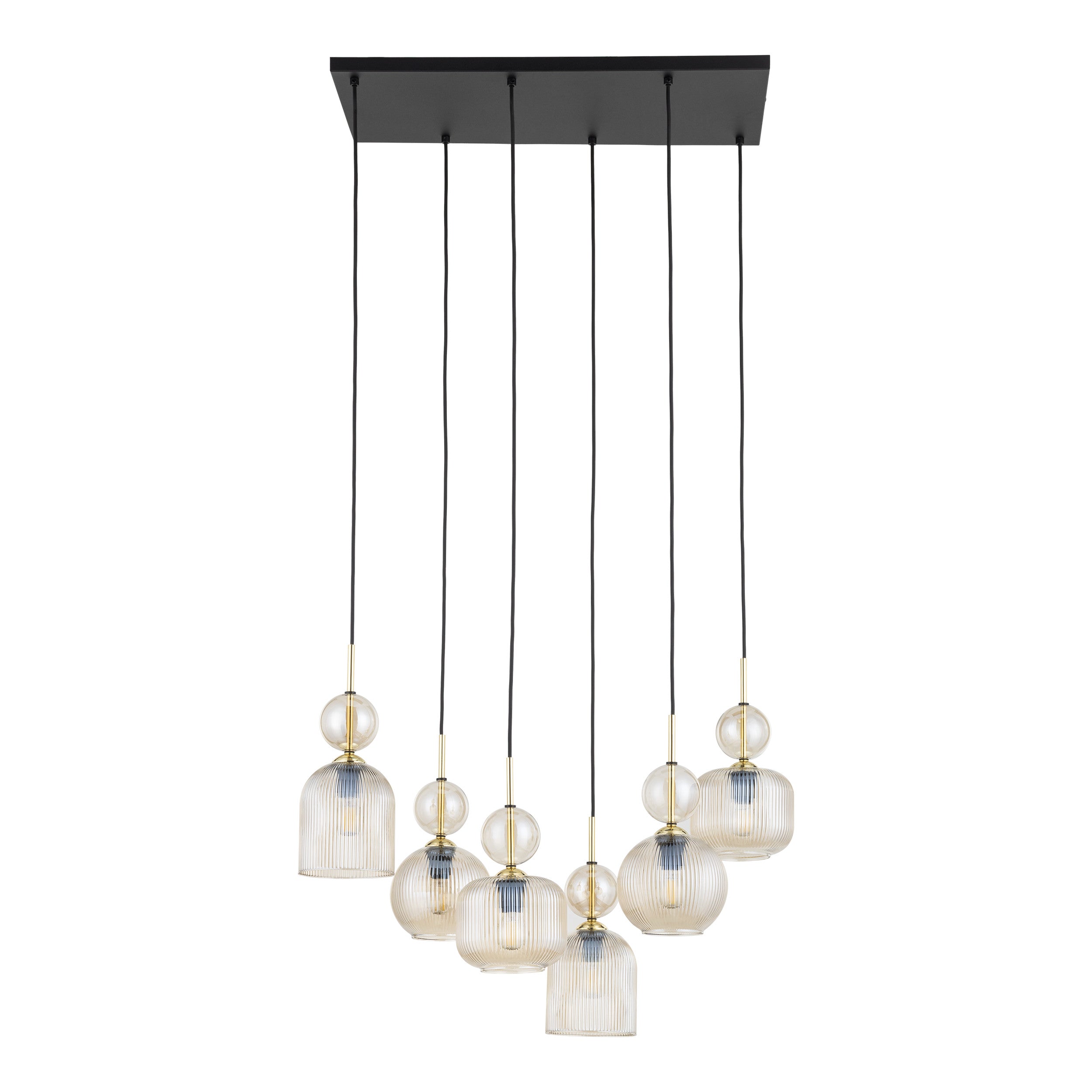 SOPHIA Black Gold Industrial Chandelier – Modern 6xE14