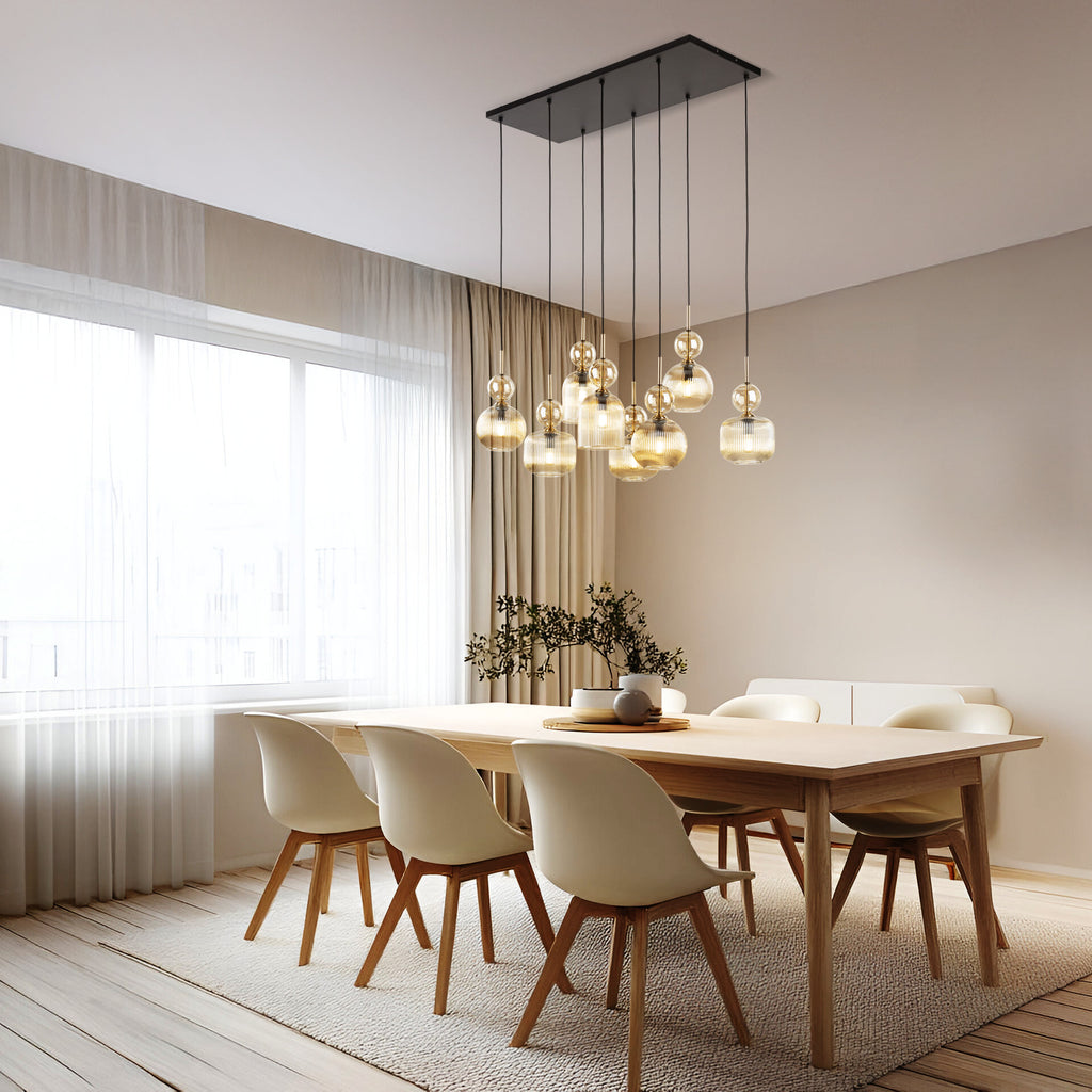 SOPHIA Black Cognac Pendant Chandelier – Glamour 8xE14