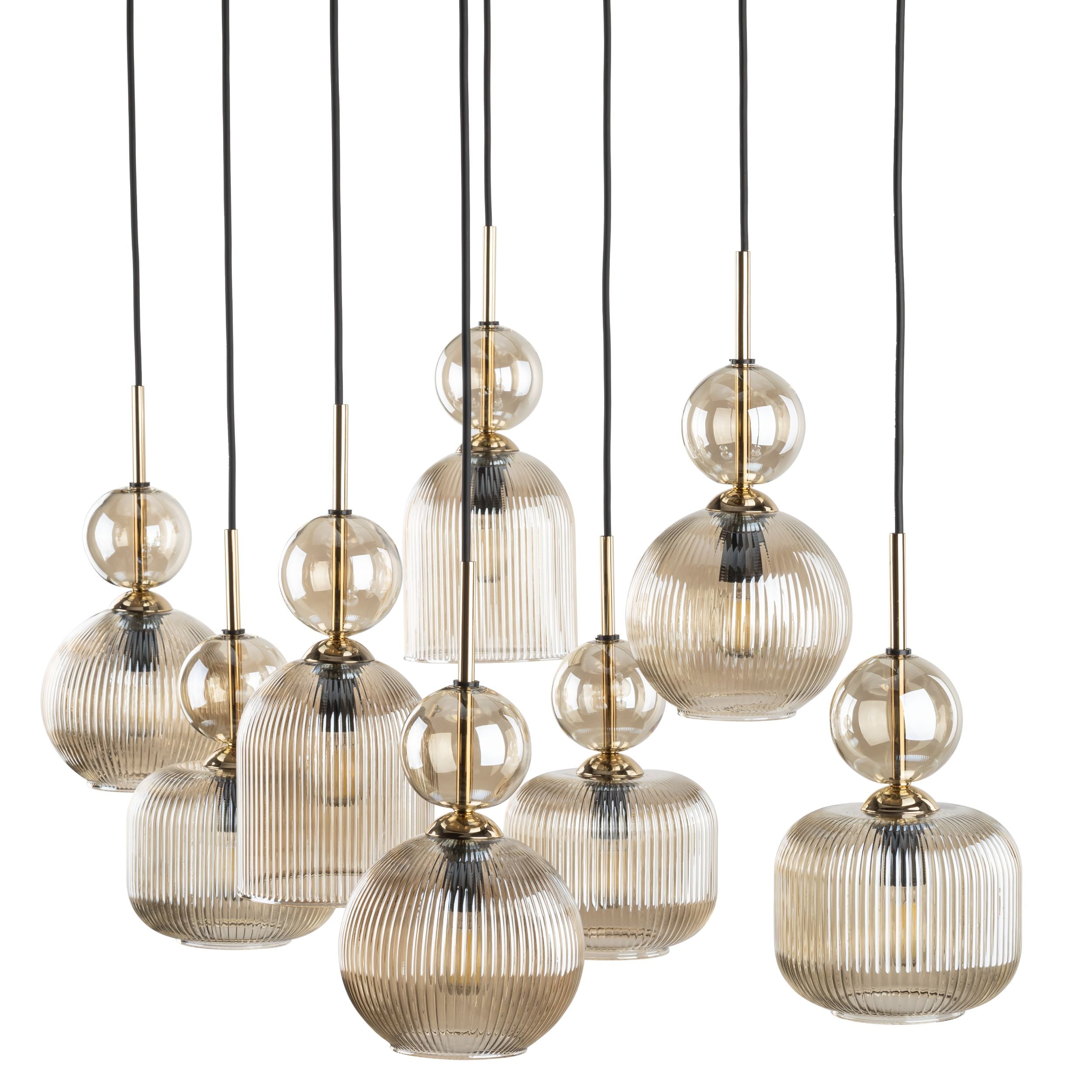 SOPHIA Black Cognac Pendant Chandelier – Glamour 8xE14
