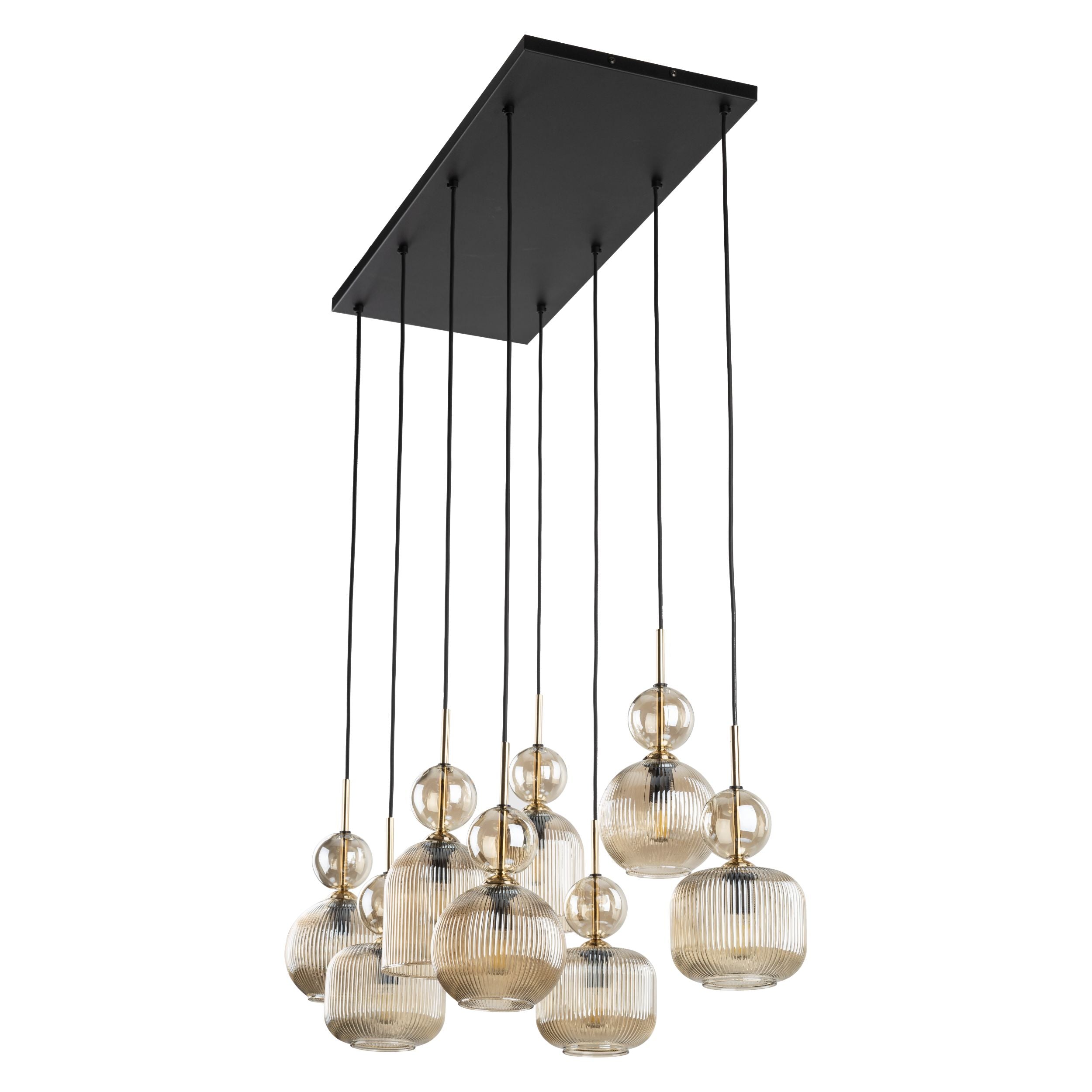 SOPHIA Black Cognac Pendant Chandelier – Glamour 8xE14