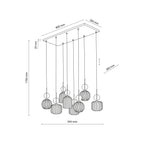 SOPHIA Black Cognac Pendant Chandelier – Glamour 8xE14
