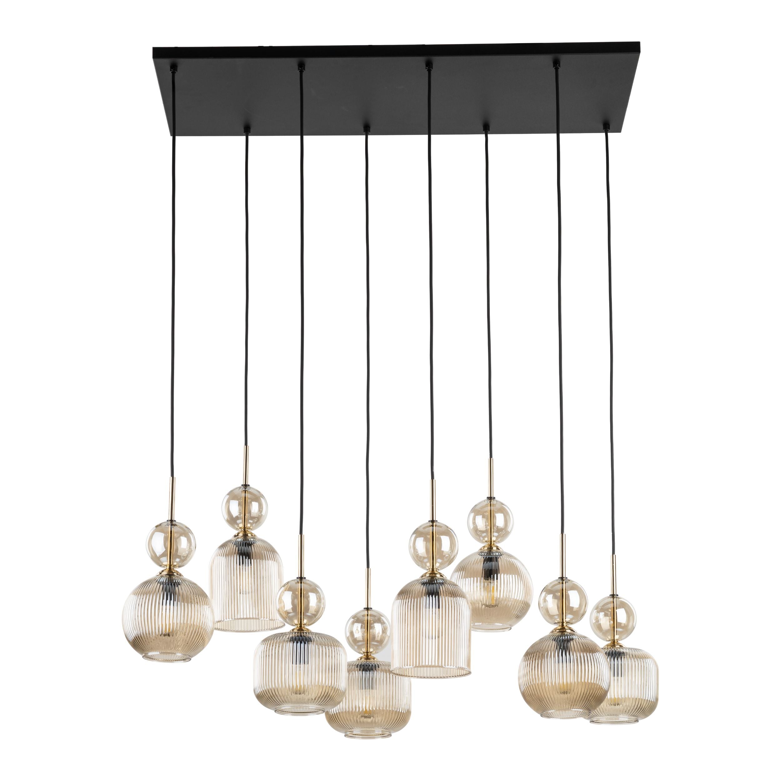 SOPHIA Black Cognac Pendant Chandelier – Glamour 8xE14