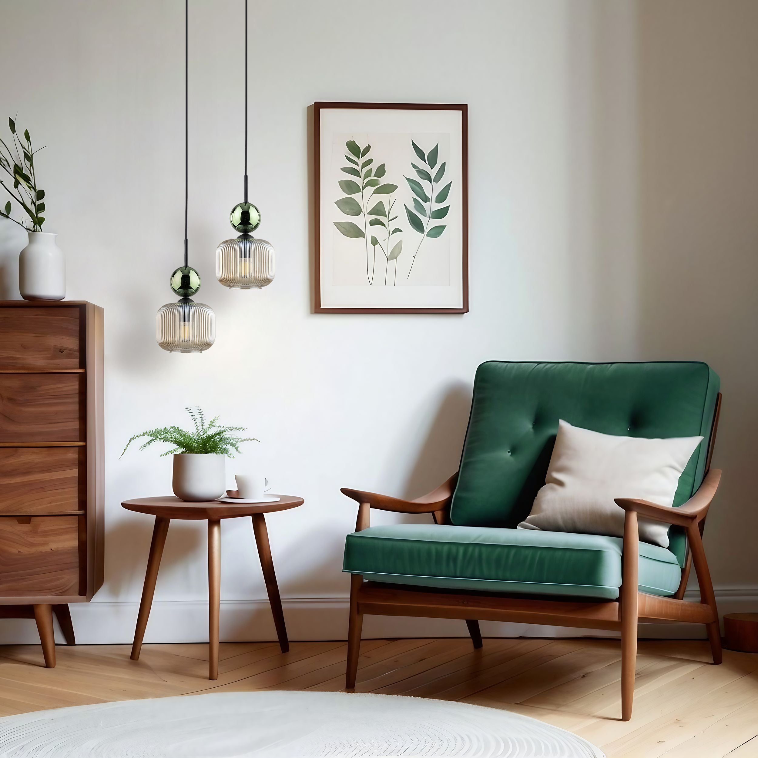 SOPHIA Green Cognac Pendant Light – Glamour 1xE14