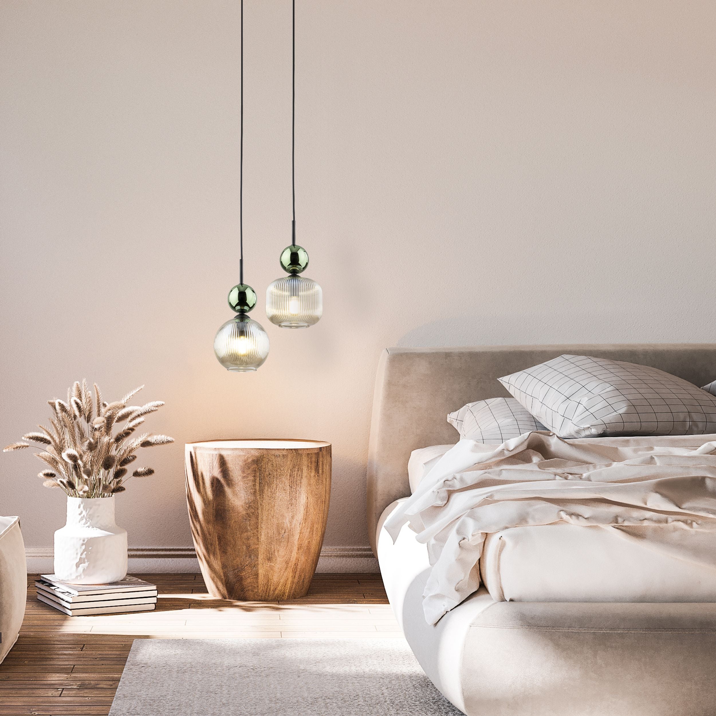 SOPHIA Green Cognac Pendant Light – Glamour 1xE14 B