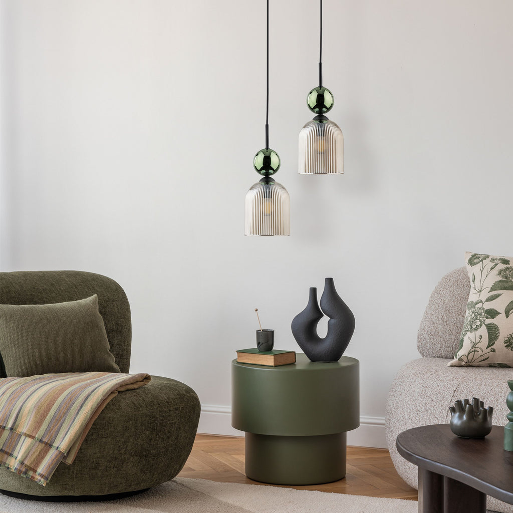 SOPHIA Green Cognac Pendant Light – Glamour 1xE14 C