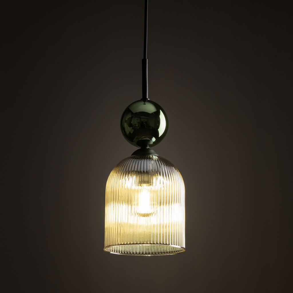 SOPHIA Green Cognac Pendant Light – Glamour 1xE14 C