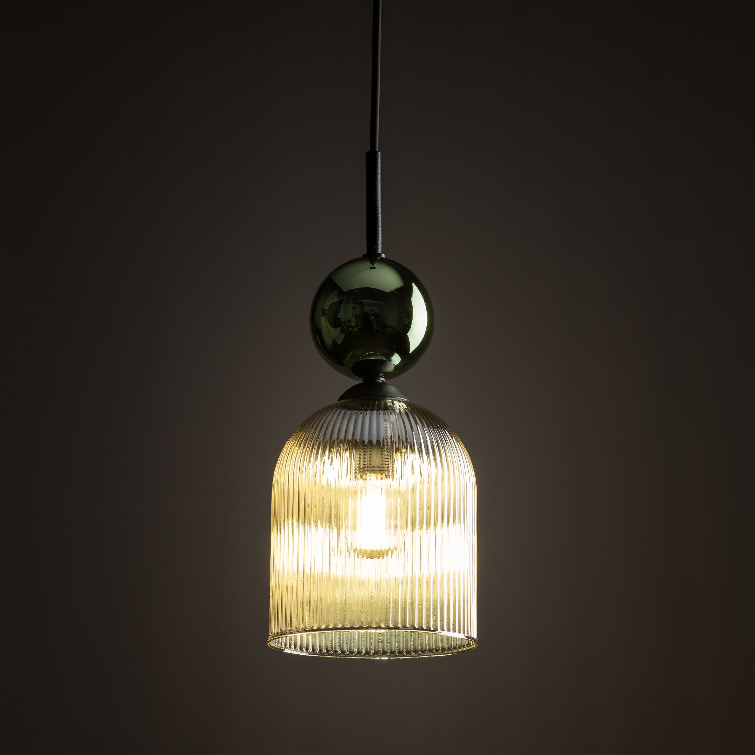 SOPHIA Green Cognac Pendant Light – Glamour 1xE14 C