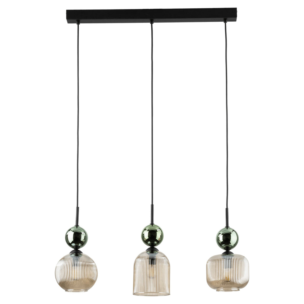 SOPHIA Green Cognac Pendant Chandelier – Glamour 3xE14