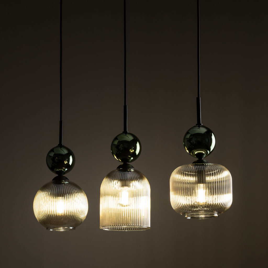SOPHIA Green Cognac Pendant Chandelier – Glamour 3xE14